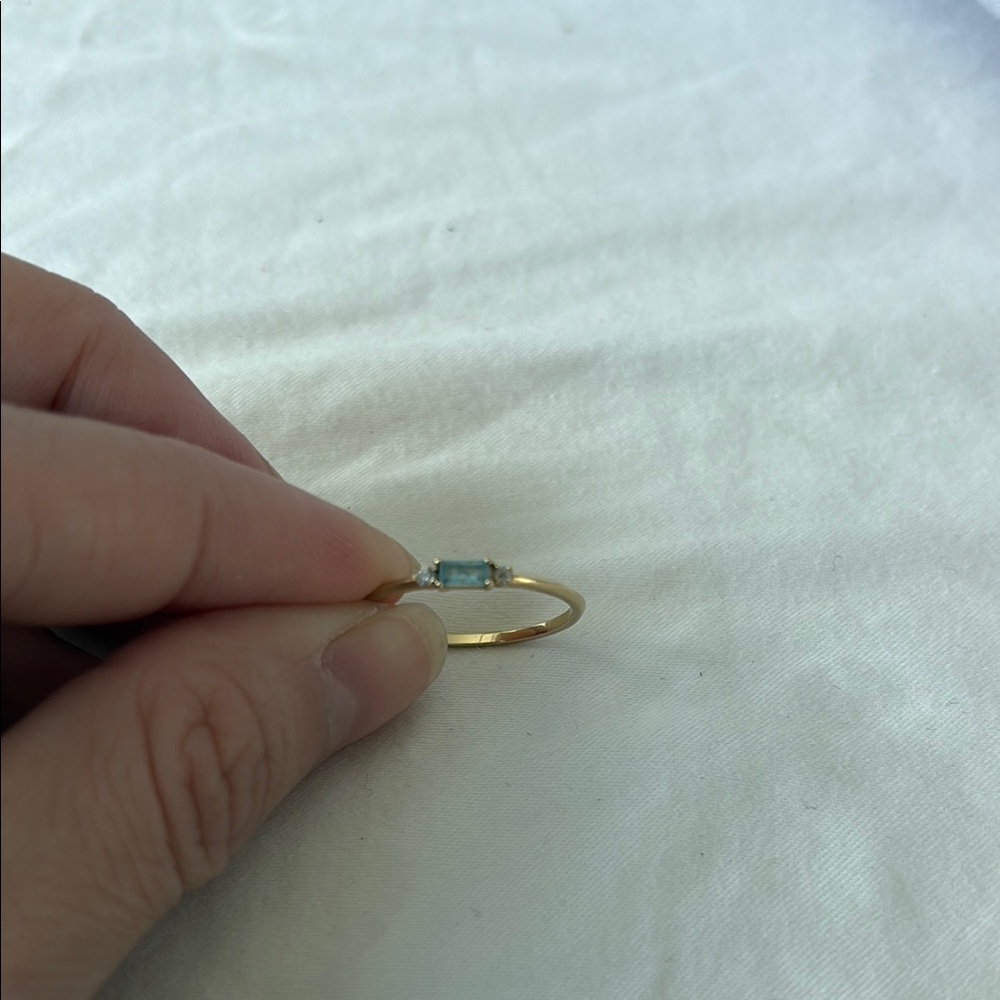 Mejuri blue dewdrop ring size 6